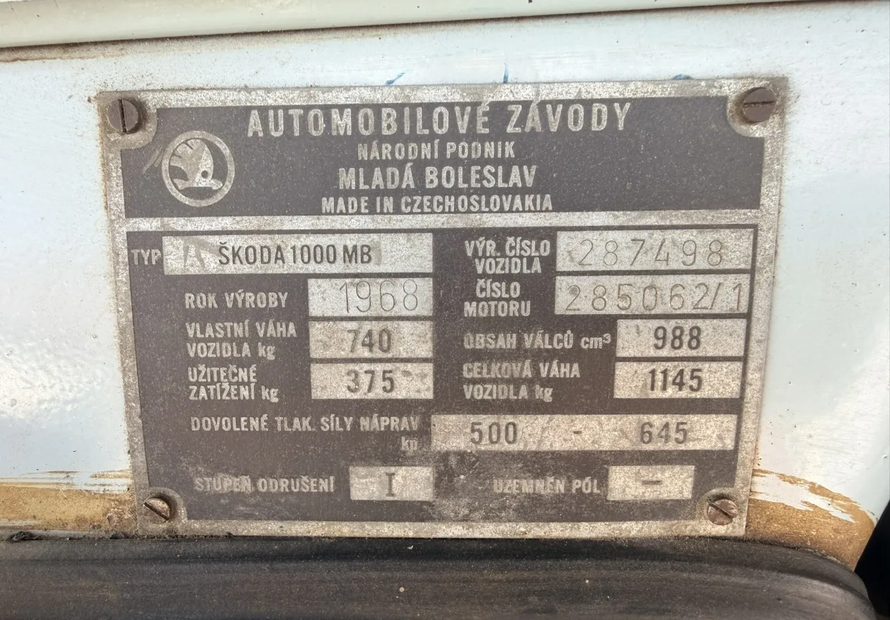 Škoda 1000 MB 1968
